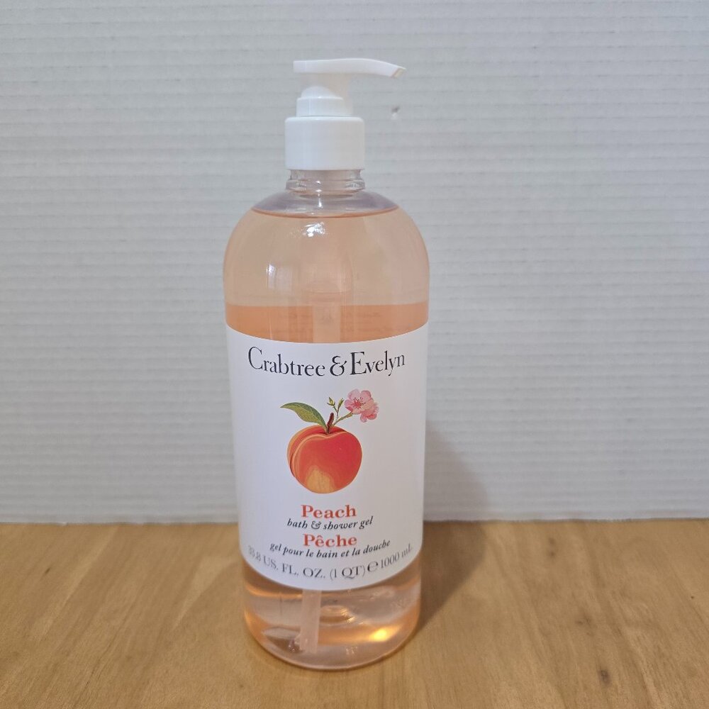 Crabtree & Evelyn Bath & Shower Gel Peach Pump Bottle 33.8 fl oz New‎